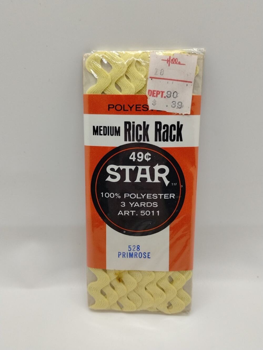 American Thread - Medium Rick Rack - 528 Primrose - 3 Yds